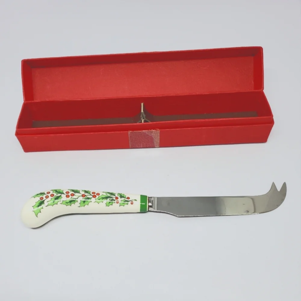 Vtg Spode Stainless Cheese Knife Christmas Tree Brucut 8